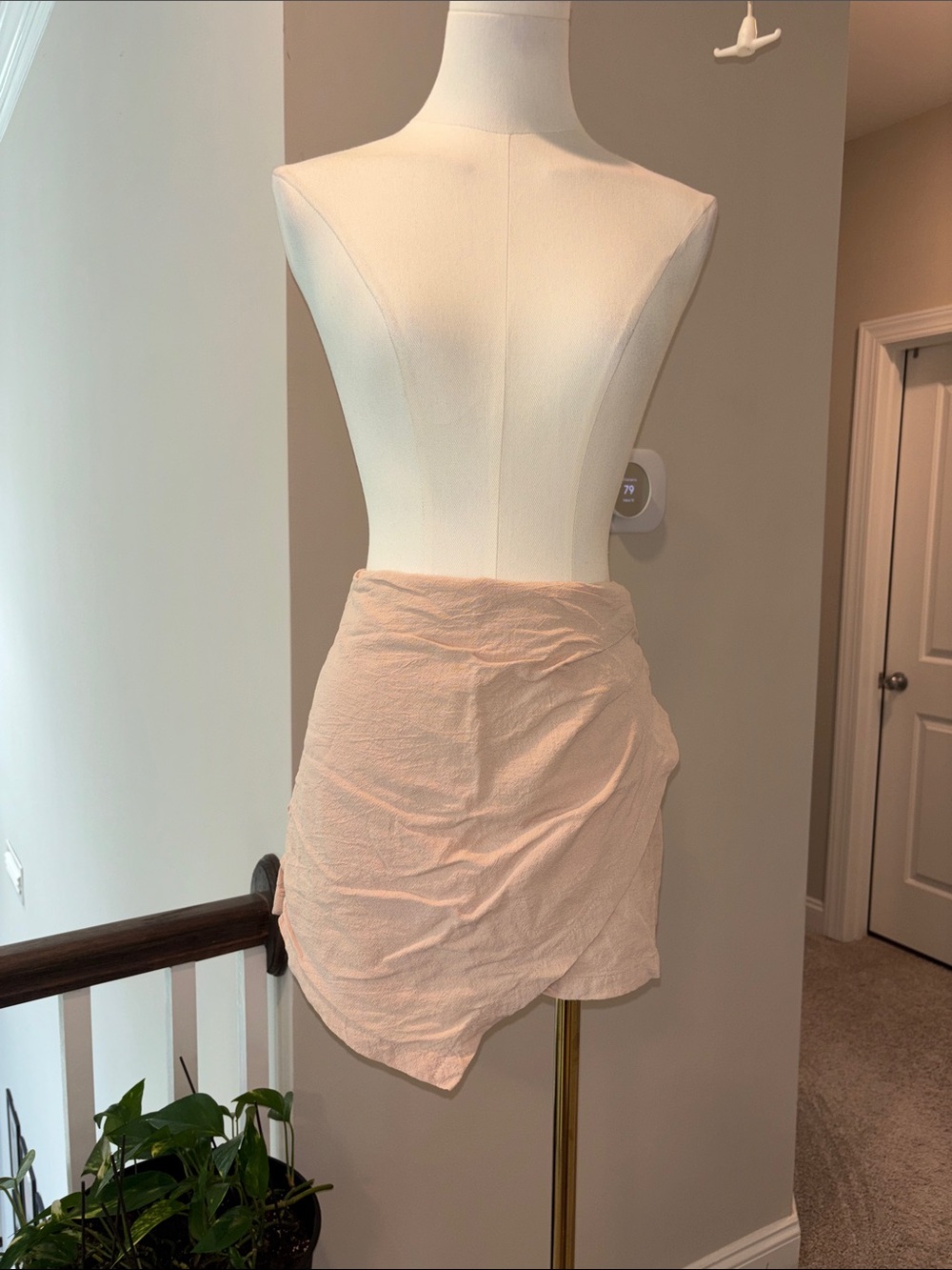 Light Pink Asymmetrical Mini Skort - Picture 1 of 3
